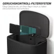 Konyhai hulladékgyűjtő, 50 literes, pedálos szemetes nyitva tartó funkcióval, lágyan záródó fedéllel, pedálos, fekete