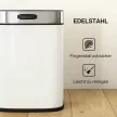 5 literes hulladékgyűjtő, szabadon álló vagy falra szerelhető, rozsdamentes acél, krémfehér