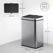 Sensor Mülleimer 40L Edelstahl Automatischer Mülleimer mit Soft-Close-Deckel Bewegungssensor 35,5 x 26 x 55 cm Silber