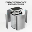 Sensor Mülleimer 40L Edelstahl Automatischer Mülleimer mit Soft-Close-Deckel Bewegungssensor 35,5 x 26 x 55 cm Silber