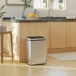 Sensor Mülleimer 40L Edelstahl Automatischer Mülleimer mit Soft-Close-Deckel Bewegungssensor 35,5 x 26 x 55 cm Silber