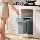 Kihúzható hulladékgyűjtő, konyhai hulladéktároló 2 kivehető vödörrel, fogantyúval, 30 literes (20 l+10 l), fém, szürke