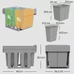31 literes, kihúzható szemeteskuka, 15 liter + 8 liter x 2, kivehető vödrökkel
