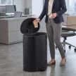  40 L Küchen-Tretmülleimer mit Soft-Close- und Offenhalte-Deckel, herausnehmbarem Inneneimer, Edelstahl, Schwarz