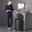  40 L Küchen-Tretmülleimer mit Soft-Close- und Offenhalte-Deckel, herausnehmbarem Inneneimer, Edelstahl, Schwarz