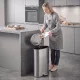  Mülleimer mit Soft-Close Deckel Treteimer mit Herausnehmbarem Inneneimer 30L Silber