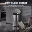  Mülleimer mit Soft-Close Deckel Treteimer mit Herausnehmbarem Inneneimer 30L Silber