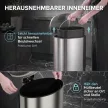  Mülleimer mit Soft-Close Deckel Treteimer mit Herausnehmbarem Inneneimer 30L Silber