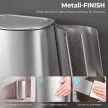  Mülleimer mit Soft-Close Deckel Treteimer mit Herausnehmbarem Inneneimer 30L Silber