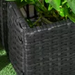 Virágláda ráccsal, időjárásálló, polirattan, 103 x 29 x 103 cm, fekete