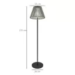 Napelemes állólámpa, rattan stílusú, napelemes lámpák fényérzékelővel, 25 LED izzó, bohém stílusú napelemes lámpa, Ø33 x 135 cm