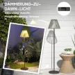 Napelemes állólámpa, rattan stílusú, napelemes lámpák fényérzékelővel, 25 LED izzó, bohém stílusú napelemes lámpa, Ø33 x 135 cm