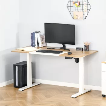   Magasságban állítható elektromos íróasztal, 140 x 70 cm, számítógépasztal 4 memóriahellyel, 4 darabos asztallap, állítható magasságú íróasztal ütközés- és túlmelegedésvédelemmel, fehér