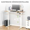 Magasságban állítható elektromos íróasztal, 140 x 70 cm, számítógépasztal 4 memóriahellyel, 4 darabos asztallap, állítható magasságú íróasztal ütközés- és túlmelegedésvédelemmel, fehér