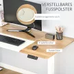 Magasságban állítható elektromos íróasztal, 140 x 70 cm, számítógépasztal 4 memóriahellyel, 4 darabos asztallap, állítható magasságú íróasztal ütközés- és túlmelegedésvédelemmel, fehér
