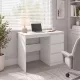 Computertisch Schreibtisch mit 3 Schubladen, Moderner Bürotisch PC Tisch 100 x 50 x 75 cm, Weiß