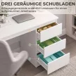  Computertisch Schreibtisch mit 3 Schubladen, Moderner Bürotisch PC Tisch 100 x 50 x 75 cm, Weiß