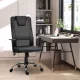 Irodai szék, forgószék, magasságban állítható vezetői szék, ergonomikus íróasztali szék, PU fekete, 66 x 73 x 108-118 cm
