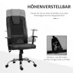 Irodai szék, forgószék, magasságban állítható vezetői szék, ergonomikus íróasztali szék, PU fekete, 66 x 73 x 108-118 cm