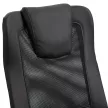 Irodai szék, forgószék, magasságban állítható vezetői szék, ergonomikus íróasztali szék, PU fekete, 66 x 73 x 108-118 cm