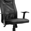 Irodai szék, forgószék, magasságban állítható vezetői szék, ergonomikus íróasztali szék, PU fekete, 66 x 73 x 108-118 cm