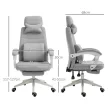 Irodai szék, ergonomikus íróasztali szék fejtámlával, deréktámasszal, magasságban állítható gamer szék lábtartóval, magas háttámla, szürke 62 x 68 x 117-127 cm