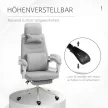 Irodai szék, ergonomikus íróasztali szék fejtámlával, deréktámasszal, magasságban állítható gamer szék lábtartóval, magas háttámla, szürke 62 x 68 x 117-127 cm