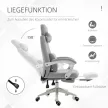 Irodai szék, ergonomikus íróasztali szék fejtámlával, deréktámasszal, magasságban állítható gamer szék lábtartóval, magas háttámla, szürke 62 x 68 x 117-127 cm