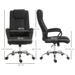 Irodai szék, számítógépes szék hintafunkcióval, fejtámlával, ergonomikus íróasztali szék, forgó, magasságállítható, vászonhatású fekete, 62 x 76 x 110-119 cm