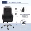 Irodai szék, számítógépes szék hintafunkcióval, fejtámlával, ergonomikus íróasztali szék, forgó, magasságállítható, vászonhatású fekete, 62 x 76 x 110-119 cm