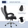 Irodai szék, számítógépes szék hintafunkcióval, fejtámlával, ergonomikus íróasztali szék, forgó, magasságállítható, vászonhatású fekete, 62 x 76 x 110-119 cm
