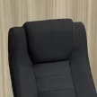 Irodai szék, számítógépes szék hintafunkcióval, fejtámlával, ergonomikus íróasztali szék, forgó, magasságállítható, vászonhatású fekete, 62 x 76 x 110-119 cm