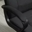 Irodai szék, számítógépes szék hintafunkcióval, fejtámlával, ergonomikus íróasztali szék, forgó, magasságállítható, vászonhatású fekete, 62 x 76 x 110-119 cm