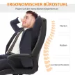 Irodai szék masszázsfunkcióval, állítható magasságú vezetői szék, ergonomikus forgószék, 6 vibrációs pont, barna