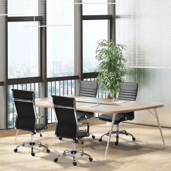    Bürostuhl ergonomischer Schreibtischstuhl mit Wippfunktion Chefsessel höhenverstellbarer Drehstuhl gepolstert Kunstleder Schaumstoff Schwarz 54 x 62 x 104-114 cm