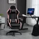 Irodai szék, gamer szék, 1 fejtámla, 1 deréktámasz, rózsaszín + fekete