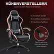 Irodai szék, gamer szék, 1 fejtámla, 1 deréktámasz, rózsaszín + fekete