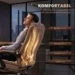 Ergonomikus irodai szék masszázsfunkcióval, lábtartóval, forgóval, görgőkkel, barna