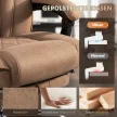 Ergonomikus irodai szék masszázsfunkcióval, lábtartóval, forgóval, görgőkkel, barna