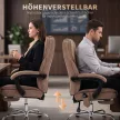 Ergonomikus irodai szék masszázsfunkcióval, lábtartóval, forgóval, görgőkkel, barna