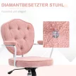 Gyönyörű irodai szék gombos, puha huzattal, állítható magasságú, rózsaszín