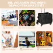 Bevásárlókocsi, lépcsőző, összecsukható, teleszkópos nyéllel, teherbírás akár 65 kg, fekete