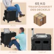Bevásárlókocsi, lépcsőző, összecsukható, teleszkópos nyéllel, teherbírás akár 65 kg, fekete