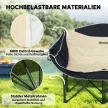 Összecsukható, kétszemélyes kempingszék pohártartóval és hordtáskával, teherbírás akár 250 kg, khaki színben