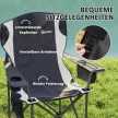 2 darabos összecsukható szék szett, összecsukható kempingszékek karfával, italtartóval, fejtámlával, hűtőtáskával, fekete