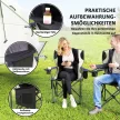 2 darabos összecsukható szék szett, összecsukható kempingszékek karfával, italtartóval, fejtámlával, hűtőtáskával, fekete