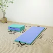 Összecsukható edzőszőnyeg fogantyúval, sportszőnyeg jógához és fitneszhez, szintetikus borítás, 180 x 60 x 5 cm, zöld és lila