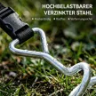 4 db-os talajrögzítő csavarkészlet, 32 cm-es spirális trambulin cövek, háromszög alakú fogantyúval ellátott horgonyok, állítható pántok, ezüst