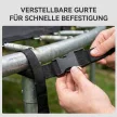 4 db-os talajrögzítő csavarkészlet, 32 cm-es spirális trambulin cövek, háromszög alakú fogantyúval ellátott horgonyok, állítható pántok, ezüst