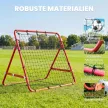 Futball-visszapattanó, 84 x 84 cm, folyamatosan állítható szöggel, visszarúgás-visszapattanó fallal, futballkapu ifjúsági lövészethez, passz- és labdakezelési edzéshez, piros